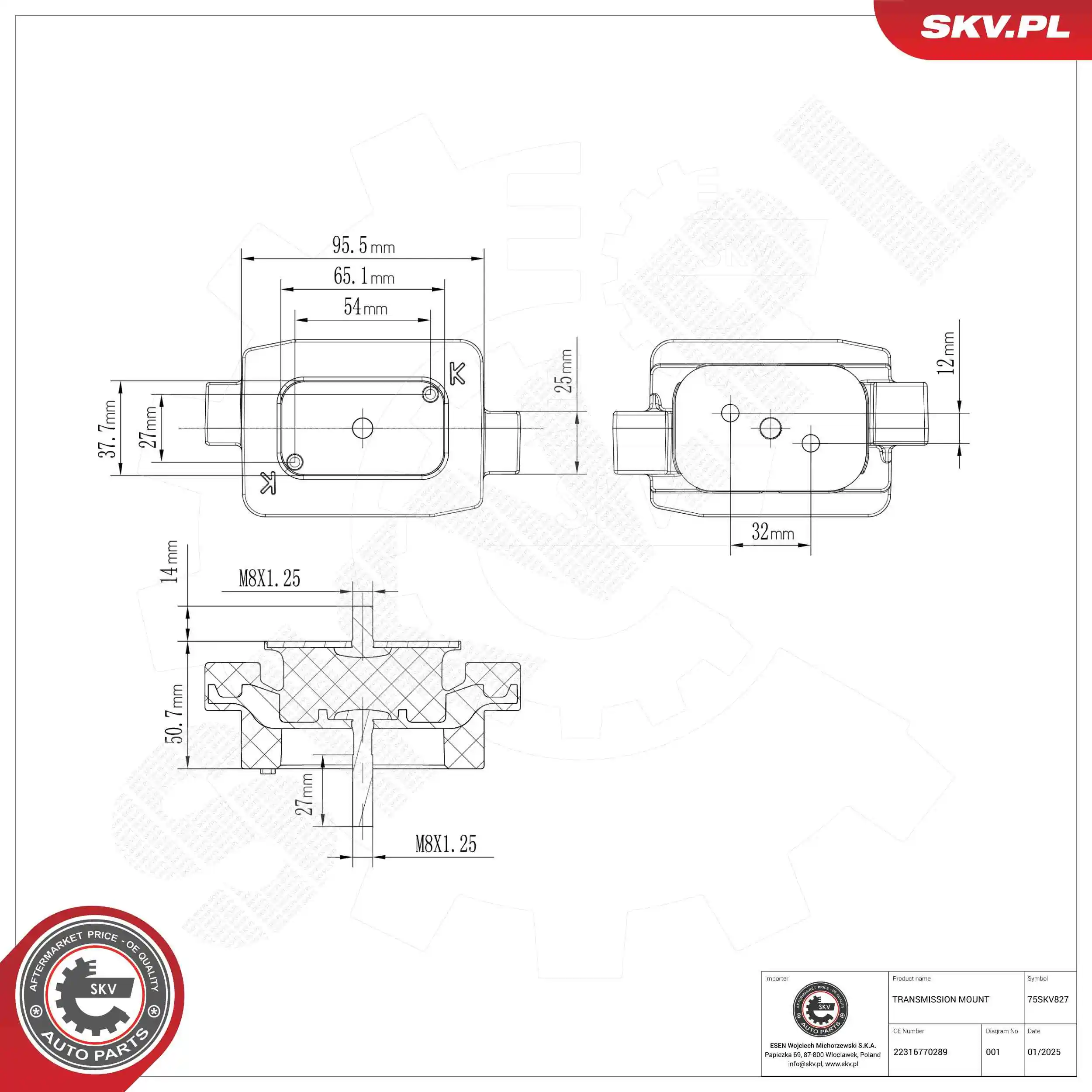 Mounting, manual transmission